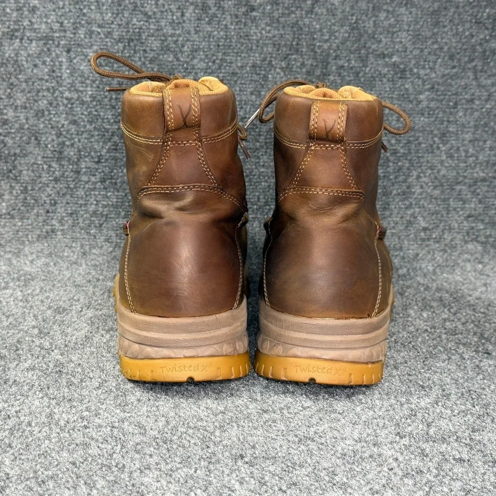 Twisted X CellStretch Work Boots Men's 13 Brown Leather Composite Toe Lace Up